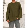 imageBTFBM Womens Oversized Sweater Crewneck 2025 Fall Winter Long Sleeve Fuzzy Warm Knit Pullover Sweaters Trendy OutfitsArmy Green