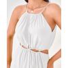 imageBTFBM Women Halter Summer Dresses 2025 Sleeveless Cutout Backless Sundress Slit Boho Casual Maxi Wedding Beach DressWhite