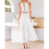 imageBTFBM Women Halter Summer Dresses 2025 Sleeveless Cutout Backless Sundress Slit Boho Casual Maxi Wedding Beach DressWhite