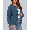 imageBTFBM Bow Cardigan Sweaters for Women Trendy 2025 Fall Winter Open Front Long Sleeve Button Down Cropped Lady JacketBlue