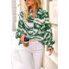 imageBTFBM Spring Fashion 2025 Button Down Long Sleeve Blouses for Women Dressy Casual V Neck Loose Printed Boho Tops ShirtsDark Green
