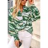 imageBTFBM Spring Fashion 2025 Button Down Long Sleeve Blouses for Women Dressy Casual V Neck Loose Printed Boho Tops ShirtsDark Green