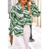 imageBTFBM Spring Fashion 2025 Button Down Long Sleeve Blouses for Women Dressy Casual V Neck Loose Printed Boho Tops ShirtsDark Green
