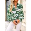 imageBTFBM Spring Fashion 2025 Button Down Long Sleeve Blouses for Women Dressy Casual V Neck Loose Printed Boho Tops ShirtsDark Green