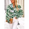 imageBTFBM Spring Fashion 2025 Button Down Long Sleeve Blouses for Women Dressy Casual V Neck Loose Printed Boho Tops ShirtsDark Green