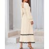 imageBTFBM RIC Rac Dress Women Maxi Dress Square Neck Long Sleeve Smocked Tie Back ALine Flowy Fall Wedding Guest DressesSolid Beige