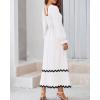 imageBTFBM RIC Rac Dress Women Maxi Dress Square Neck Long Sleeve Smocked Tie Back ALine Flowy Fall Wedding Guest DressesSolid White Black