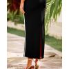 imageBTFBM Women Bodycon Maxi Dress Square Neck Sleeveless Contrast Binding Slit Cocktail Formal Wedding Guest Dresses 2025Black