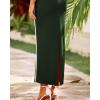 imageBTFBM Women Bodycon Maxi Dress Square Neck Sleeveless Contrast Binding Slit Cocktail Formal Wedding Guest Dresses 2025Dark Green