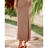 imageBTFBM Women Bodycon Maxi Dress Square Neck Sleeveless Contrast Binding Slit Cocktail Formal Wedding Guest Dresses 2025Khaki