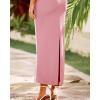 imageBTFBM Women Bodycon Maxi Dress Square Neck Sleeveless Contrast Binding Slit Cocktail Formal Wedding Guest Dresses 2025Light Pink