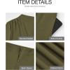imageBTFBM Jumpsuits For Women Dressy Long Sleeve Wide Pants Rompers Mock Neck Ruched 2025 Casual Spring One Piece JumpsuitSolid Army Green
