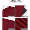 imageBTFBM Jumpsuits For Women Dressy Long Sleeve Wide Pants Rompers Mock Neck Ruched 2025 Casual Spring One Piece JumpsuitSolid Wine Red