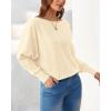 imageBTFBM Off Shoulder Sweaters for Women Trendy 2025 Fall Long Sleeve Casual Basic Knit Winter Oversized Pullover SweaterBeige White