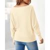 imageBTFBM Off Shoulder Sweaters for Women Trendy 2025 Fall Long Sleeve Casual Basic Knit Winter Oversized Pullover SweaterBeige White