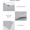 imageBTFBM Women Long Sleeve Shirts Fall Tops V Neck Button Up Slim Fit Ribbed Knit Solid Color Casual Shirts 2025Grey