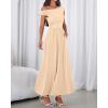imageBTFBM One Shoulder Dresses for Women Spring 2026 Sleeveless Casual Flowy Pleated Cocktail Party Maxi Sundress PocketsBeige