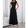 imageBTFBM One Shoulder Dresses for Women Spring 2026 Sleeveless Casual Flowy Pleated Cocktail Party Maxi Sundress PocketsBlack