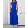 imageBTFBM One Shoulder Dresses for Women Spring 2026 Sleeveless Casual Flowy Pleated Cocktail Party Maxi Sundress PocketsBlue