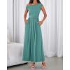 imageBTFBM One Shoulder Dresses for Women Spring 2026 Sleeveless Casual Flowy Pleated Cocktail Party Maxi Sundress PocketsSage Green
