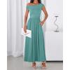imageBTFBM One Shoulder Dresses for Women Spring 2026 Sleeveless Casual Flowy Pleated Cocktail Party Maxi Sundress PocketsSage Green