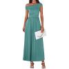 imageBTFBM One Shoulder Dresses for Women Spring 2026 Sleeveless Casual Flowy Pleated Cocktail Party Maxi Sundress PocketsSage Green