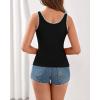 imageBTFBM Sleeveless Tops for Women 2026 Summer Scoop Neck Tank Ribbed Knit Slim Fit Sweater Vest Casual Beach VacationBlack