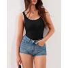 imageBTFBM Sleeveless Tops for Women 2026 Summer Scoop Neck Tank Ribbed Knit Slim Fit Sweater Vest Casual Beach VacationBlack