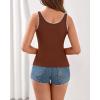 imageBTFBM Sleeveless Tops for Women 2026 Summer Scoop Neck Tank Ribbed Knit Slim Fit Sweater Vest Casual Beach VacationBrick Red