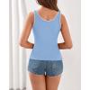 imageBTFBM Sleeveless Tops for Women 2026 Summer Scoop Neck Tank Ribbed Knit Slim Fit Sweater Vest Casual Beach VacationLight Blue