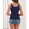 imageBTFBM Sleeveless Tops for Women 2026 Summer Scoop Neck Tank Ribbed Knit Slim Fit Sweater Vest Casual Beach VacationNavy Blue