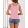 imageBTFBM Sleeveless Tops for Women 2026 Summer Scoop Neck Tank Ribbed Knit Slim Fit Sweater Vest Casual Beach VacationPink