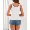 imageBTFBM Sleeveless Tops for Women 2026 Summer Scoop Neck Tank Ribbed Knit Slim Fit Sweater Vest Casual Beach VacationWhite