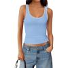 imageBTFBM Sleeveless Tops for Women 2026 Summer Scoop Neck Tank Ribbed Knit Slim Fit Sweater Vest Casual Beach VacationLight Blue
