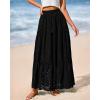 imageBTFBM Boho Long Skirts for Women Spring Summer 2026 Lace Embroidery High Waist Flowy Tiered Maxi Skirt Beach VacationBlack