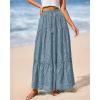 imageBTFBM Boho Long Skirts for Women Spring Summer 2026 Lace Embroidery High Waist Flowy Tiered Maxi Skirt Beach VacationBlue Grey