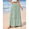 imageBTFBM Boho Long Skirts for Women Spring Summer 2026 Lace Embroidery High Waist Flowy Tiered Maxi Skirt Beach VacationLight Green