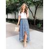 imageBTFBM Women 2026 Spring Summer Long Skirts Dress Boho Floral Elastic Waist Split Ruffle High Low Beach Maxi Skirt ClothesBlue