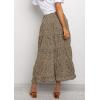 imageBTFBM Women 2026 Spring Summer Long Skirts Dress Boho Floral Elastic Waist Split Ruffle High Low Beach Maxi Skirt ClothesCoffee