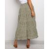 imageBTFBM Women 2026 Spring Summer Long Skirts Dress Boho Floral Elastic Waist Split Ruffle High Low Beach Maxi Skirt ClothesGreen