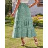 imageBTFBM Women 2026 Spring Summer Long Skirts Dress Boho Floral Elastic Waist Split Ruffle High Low Beach Maxi Skirt ClothesPrint Floral Green
