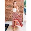 imageBTFBM Women 2026 Spring Summer Long Skirts Dress Boho Floral Elastic Waist Split Ruffle High Low Beach Maxi Skirt ClothesXred