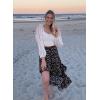 imageBTFBM Women 2026 Spring Summer Long Skirts Dress Boho Floral Elastic Waist Split Ruffle High Low Beach Maxi Skirt ClothesZblack