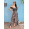 imageBTFBM Women 2026 Spring Summer Long Skirts Dress Boho Floral Elastic Waist Split Ruffle High Low Beach Maxi Skirt ClothesZblack