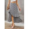 imageBTFBM Women 2026 Spring Summer Long Skirts Dress Boho Floral Elastic Waist Split Ruffle High Low Beach Maxi Skirt ClothesZnavy
