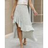 imageBTFBM Women 2026 Spring Summer Long Skirts Dress Boho Floral Elastic Waist Split Ruffle High Low Beach Maxi Skirt ClothesZwhite