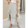 imageBTFBM Women 2026 Spring Summer Long Skirts Dress Boho Floral Elastic Waist Split Ruffle High Low Beach Maxi Skirt ClothesZwhite