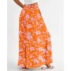 imageBTFBM Women Casual High Waist Wide Leg Pants 2026 Spring Summer Long Palazzo Pants Pocket Lounge Beach Vacation ClothesPrint Orange