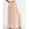 imageBTFBM Women Casual High Waist Wide Leg Pants 2026 Spring Summer Long Palazzo Pants Pocket Lounge Beach Vacation ClothesSolid Beige