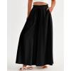 imageBTFBM Women Casual High Waist Wide Leg Pants 2026 Spring Summer Long Palazzo Pants Pocket Lounge Beach Vacation ClothesSolid Black